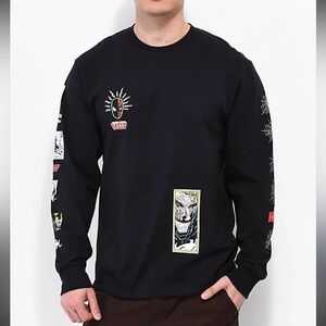HUF x Spider-Man Spidey Sense Black Long Sleeve T-Shirt Medium